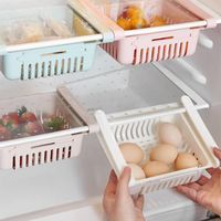 Mutfak Ayarlanabilir Gerilebilir Buzdolabı Organizer Çekmece Sepet Çekmeceleri Çekme Taze Ara Katman Depolama Raf Kutusu Tutucu SN4760