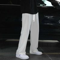 Pantalon masculin pantalon décontracté mince mode masculin gris noir blanc pantalon à jambes masculins streetwear lâches joggeurs droits pantalons de survêtement masculins t221205