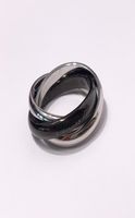 trinity series ring Made of titanium steel Tricolor band vin...