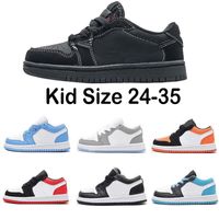 Jumpman 1 Basketball Shoes Boys Girls Children Toddler Sport Trainer Obsidian Youth Kids Outdoor Sneaker Size 24-35