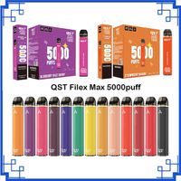 Qst original Filex Max 5000PUFF Dispositivo recarreg￡vel de cigarro descart￡vel 950mAh Bobina de malha de bateria 12ml com c￳digo de seguran￧a vs BC5000 Ultra