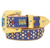 Cintura di design cinture di strass BB Simons uomini donne scintillanti hip hop hip hop base blu blu multicolore strass regalo wai1715449