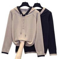 Sweat à capuche gris noir Pillures de mode de style coréen pour femmes Swames Sweater Tops Blouse Femme 221206