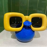 선글라스 스퀘어 대형 여성 남성 디자이너 일요일 안경 Famale 레트로 풍선 선글라스 UV400
