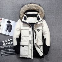 Masculino abaixo Parkas de 40 graus resistente a frio Russia Winter Jacket Men Top Quality Colar de pele genuína grossa de pato branco e masculino casaco de inverno 221207