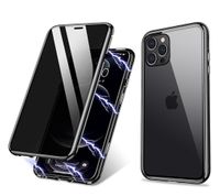Antiglare Magnetic Phone Hülle für iPhone 13 12 Mini 11 Pro Max XR XR XS 7 8 Plus Privatschellen Bildschirm Aluminiumlegierung