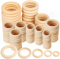 Unfinished Solid Natural Wood Ring for DIY Project Crafts Wo...