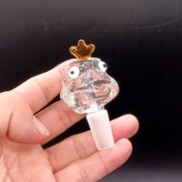 5 Style Bol de grenouille en verre mignon translucide coloré de 14 mm de 18 mm de 18 mm pour des bangs pour pipe à eau