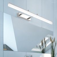 Lámparas de pared Lámpara LED moderna dorada/cromada/negra 40 cm9w/50cm12w espejo delantero luces de tocador de baño de aluminio de aluminio