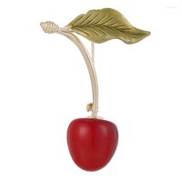 Brooches Fashion Drip Oil Yellow Cherry Fruit Brooch 2- color...