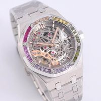 Designer Ladies Watch da 37 mm in acciaio inossidabile glassata Movimento meccanico completamente automatico con anello diamantato orologio cavo sport orologio