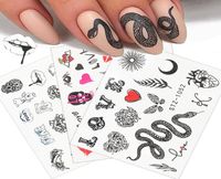 4pcs Black Snake Unil sticker Love Letter Sexy Lip Slider Nail Art Acqua Transfer Decal Decor manicure fai -da -te TRSTZ105010658955546