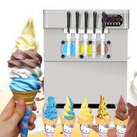 Etl CE Mutfak Gelato Yoğurt Cappuccino Tezgah 5 Lezzetler Yumuşak servis dondurma makinesi