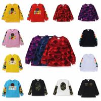 T-shirt per bambini Designer giovanile magliette con lati a doppio lato camuffage Thirts vestiti colorati scimmie colorate per bambini stampare baby-shirt anacardi cotto luminoso 77qs#