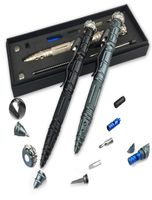 Przenośna samoobronna taktyczna przetrwanie długopisu z latarką LED gwizdka ze stali nierdzewnej Survival EDC Tool9947541