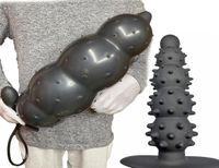 섹스 장난감 마사지 직경 13cm 팽창 식 딜도 입자 항문 플러그 5 개의 구슬 내장 실리콘 칼럼 거대한 엉덩이 엉덩이 팽창기 9627244