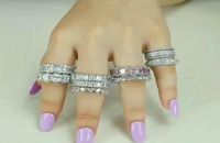 Vecalon 18 Styles Classiic Promise Ring Diamond Real 925 STERLING Gümüş Aly Bandı Kadınlar Erkekler Partisi Jewelry5756502