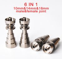 Universal Domless 6in1 Titanium Nails 10mm 14mm 18mm Junta para masculino e f￪mea Domless Nail High Quality9588858540