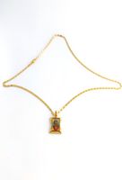 Верная святая подвеска мать 18 K желтое твердое золото GF CZ Lady Mary Goddess Icon Fine Collece Chain 600 мм 24 дюйма8410309