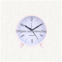 Rel￳gios da mesa de mesa 1pc Relating Metal Clock Fashion Mute Alarm Simple Creative for Student Staff Workers Use Drop Delivery Home Garden Dhgou