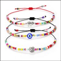 Cha￮ne ￠ la main bracelet bleu m￩chant bracelet Elephant arbre de vie Charme Rainbow Seed Perles Bracelets For Women Girls Bijoux Femme DH51P