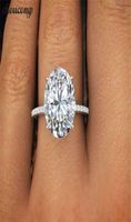 CHOUCONG 2018 PROMECIMENTO DE FIGO 925 Corte oval de prata esterlina Ringas de noivado de diamante de 3C Rings para mulheres jóias de casamento9155437