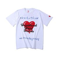 Nova camiseta de verão para homens algodão casual manga curta 3d estampa de coração hip hop camiseta masculina 290i