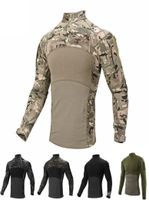 Men039s Camuflage Tactical T Shirt Pocket de manga larga algod￳n de algod￳n transpirable G3 Camiseta Frog Frog Men Camas de entrenamiento P1754740