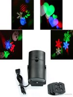 Светодиодные эффекты Внутренний многоцветный лазерный лазерный свет, движущийся RGB Проектирование праздника с 4 картами, переключаемым рисунком Рождественский Хэллоуин вечеринка3656165