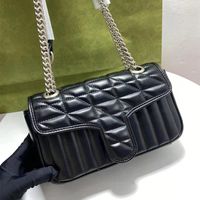 Marmont 디자이너 핸드백 여성 어깨 가방 가방 진짜 가죽 클러치 지갑 일련 번호 446744 내부