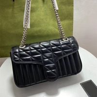 디자이너 Marmont 핸드백 여성 어깨 가방 가방 진짜 가죽 클러치 지갑으로 만든 443497