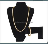 Set di gioielli collana di orecchini 2021 Design Sparking Bling Crystal Cz Station Chain 30Quot 8Quot Set di qualità intera ME7256044