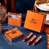 2023 Luxury Leather Bag Bright Color Velvet Lipstick Set Chain Present Box Three Pieces With Matte Moisturizing Presents