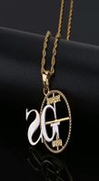 Hip Hop 2G Gangue de gangues de gangues de colares pendentes para homens Carta de luxo Pingentents 18K Gold Copper Zircon Chain5562994