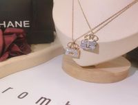 Moda Women Luxury Designer Colar Chaker Chain Crystal 18K Gold Bated Gold Gold Bated Stoinless Aço Letter Pingententes 98677754