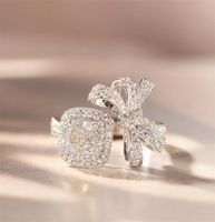 Choucong Brand New Luxury Jewelry 18K White Or Fill Cushion Shape White Topaz CZ Diamond Gemstones Eternity Women Wedding Band B5654741