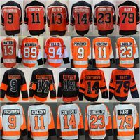 Reverse Retro Ice Hockey 9 Ivan Provorov Flyers Jersey 11 Travis Konecny 13  Kevin Hayes 14 Sean Couturier 79 Carter Hart Stadium Series Black Team  Color Orange For Men From Top_sport_mall, $19.07