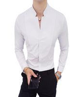 Camisa de color blanco rojo negro camisa de manga larga camisa de dise￱o delgado