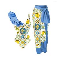 Costume da bagno da bagno femminile 2022 Women Stampa vintage Summer Beach Art Elegance Fashion Piece
