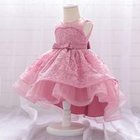 Vestido de princesa para bebês recém-nascidos, primavera, verão, estampado,  tule, babados, sem mangas, roupa boho, rosa, 6 a 12 meses