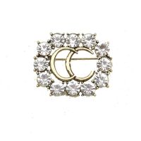 Broche Pearl Women Women Vintage Brand Double G-Letter Rhinestone Crystal Metal Brochs Suit de Laple Pin Fashion Jewelry Accessories Gifts Gifts