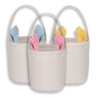 Сублимация Blanks Пасхальная корзина пушистые кроличные сумки мешковины с ручками для детей
