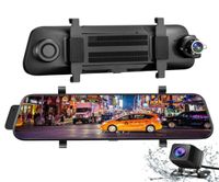 25K Ayna Araba DVR 10Quot Dokunmatik Dash Cam Ses Kontrolü Çift Kameralar Arka Görünüm Kamerası Su Geçirmez Yedek Kameralar 5592236