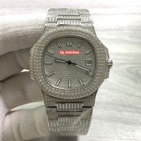 Vers￣o atualizada do elegante esporte assistir prata em a￧o inoxid￡vel Diamondwatch watch silver diamante face autom￡tica mec￢nica wa250t