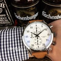 최고의 럭셔리 선물 새로운 브랜드 남성 시계 고품질 가죽 VK 운동 크로노 그래프 쿼츠 우주 스포츠 남성 시계 시계 시계 260f