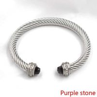 brazalete de brazalete Charm colorido giro de alambre cuerda de 7 mm de joyas abiertas pulseras de estilo de joyas
