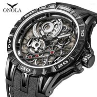 Нарученные часы Onola бренд бренд военный кварцевый часы Man 2022 Модные повседневные спортивные часы наручных часов All Black Cool необычная молодая роскошь