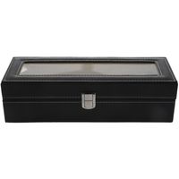 Смотреть корпус кожаная коробка коробка коробка для ювелирных изделий для мужчин 6 отсеков - Black253q
