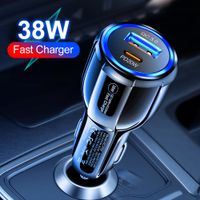 38W Fast Charger Rápido PD USB-C QC3.0 Tipo C ADAPTADORES DE POWER AUTO