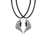 Colliers pendants aimants punk attirent la chaîne de corde en cuir Collier d'aile de démon ange pour les couples d'amant Men des femmes Clavicle Jewe7912465
